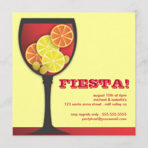 Invitation à la Fiesta Modern Wineglass Party