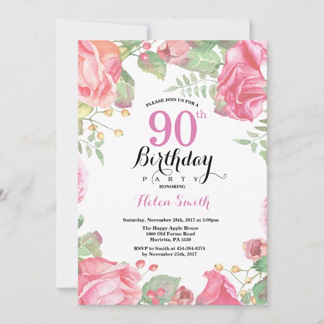 Invitation à la florale botanique 90e anniversaire (Devant)