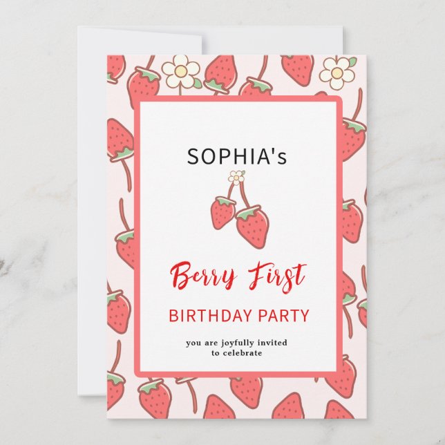 Invitation à la fraise et à la fleur (Devant)