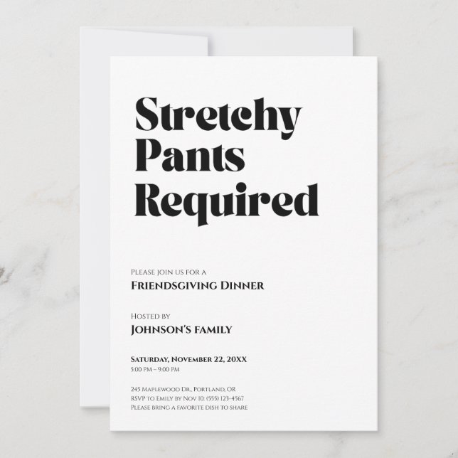 Invitation à la Friendsgiving (Devant)