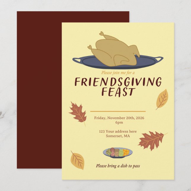 Invitation à la Friendsgiving (Devant / Derrière)