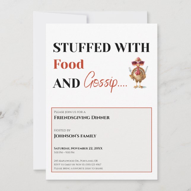 Invitation à la Friendsgiving (Devant)
