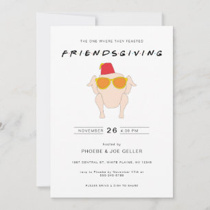 Invitation à la Friendsgiving avec dîner de Thanks