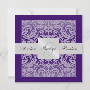 Invitation à la frontière avec un monogramme pourp