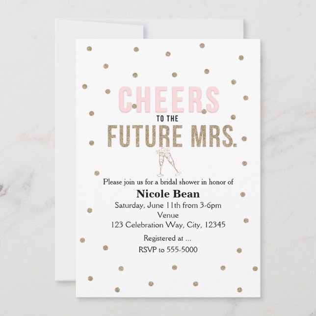 Invitation À la future Mme, une fête de mariage moderne (Devant)