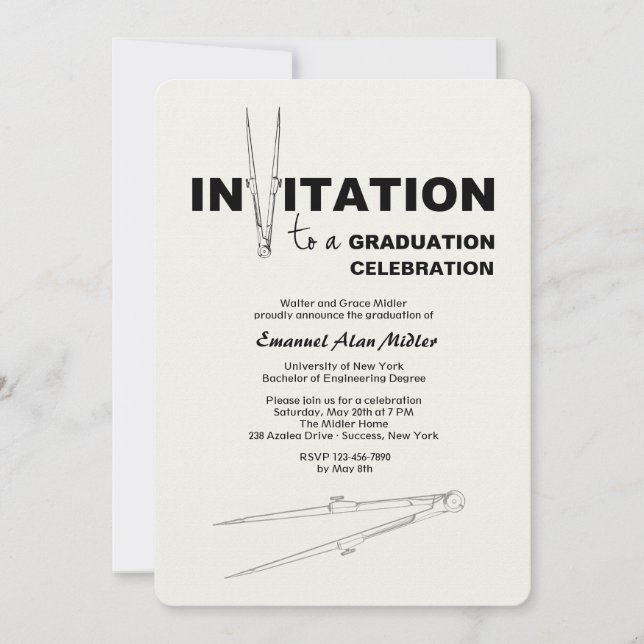Invitation à la graduation de boussole (Devant)