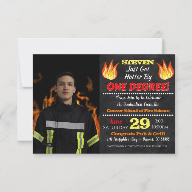 Invitation à la graduation des pompiers (Devant)