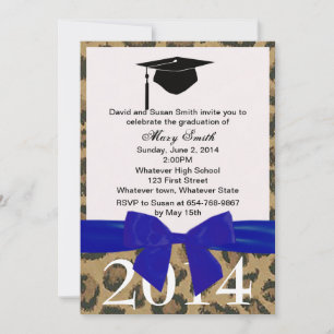 Invitation À La Graduation Du Ruban Bleu Et Du Leo