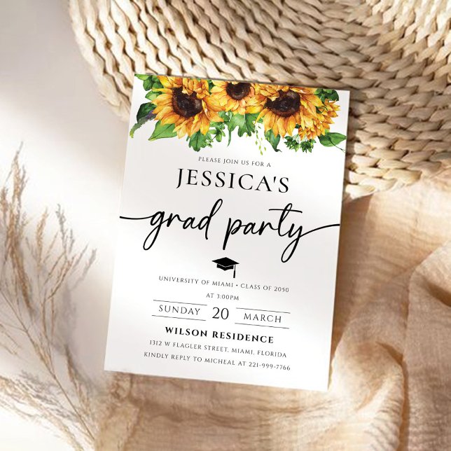 Invitation à la graduation du tournesol (Créateur téléchargé)