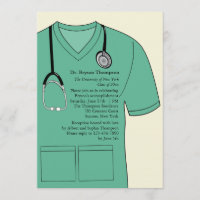 Invitation à la graduation verte de Médicale Scrub