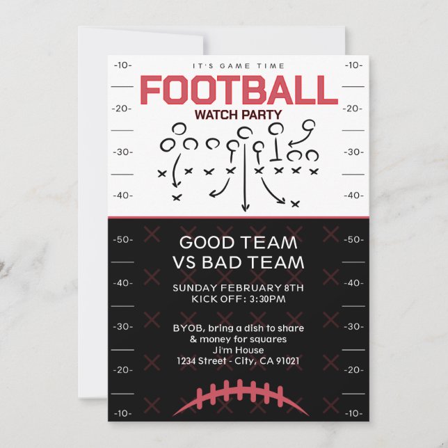 Invitation à la grande fête de football (Devant)