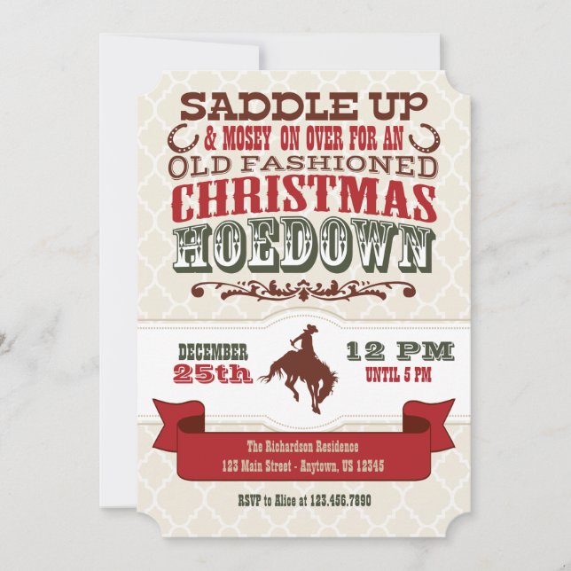 Invitation à la Hoedown de Noël (Devant)