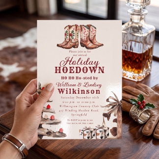 Invitation à la Hoedown de Noël Country Western Bo