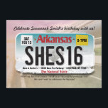 Invitation à la licence de l'Arkansas pour le 16e<br><div class="desc">Une adolescente qui a 16 ans et qui obtient son permis de conduire est une étape importante à célébrer ! J'ai créé ce design pour capturer la plaque d'immatriculation de l'état et la mettre sur le dessus d'un arrière - plan mou qui comprend la rue, l'autoroute et le ciel. Ce...</div>
