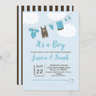 Invitation à la ligne Vêtements pour Baby showers