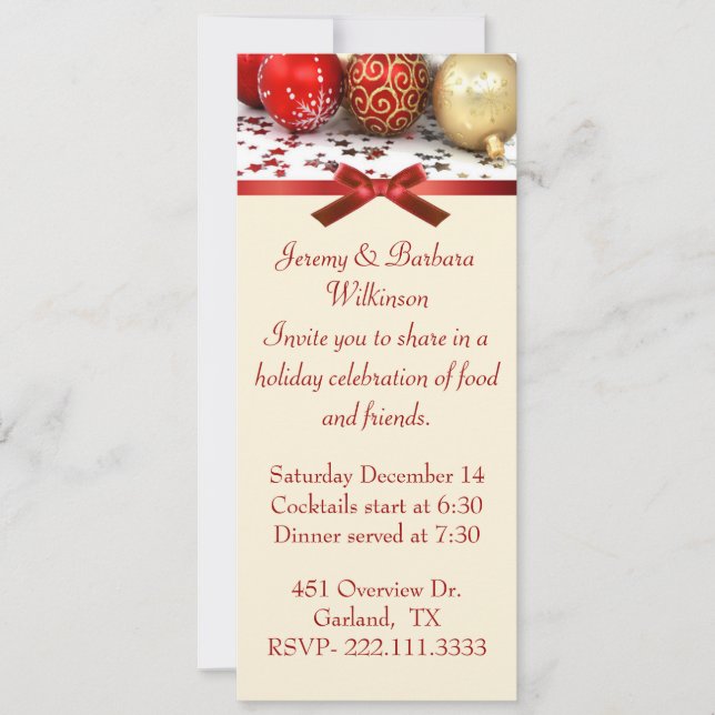 Invitation à la longue fête de Noël (Devant)