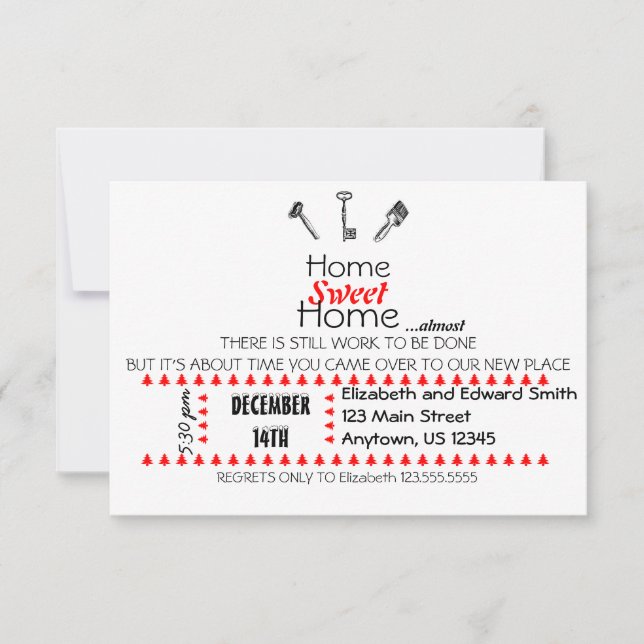 Invitation à la maison douce à la maison (Devant)