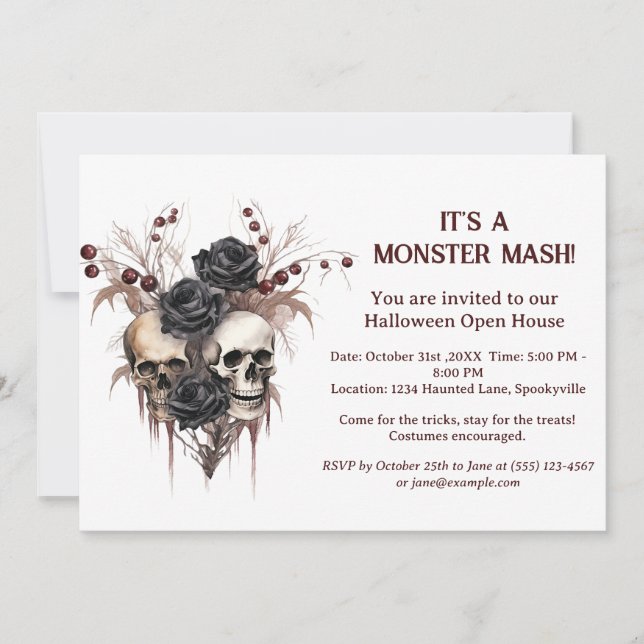 Invitation à la Maison Ouverte d'Halloween de Crân (Devant)