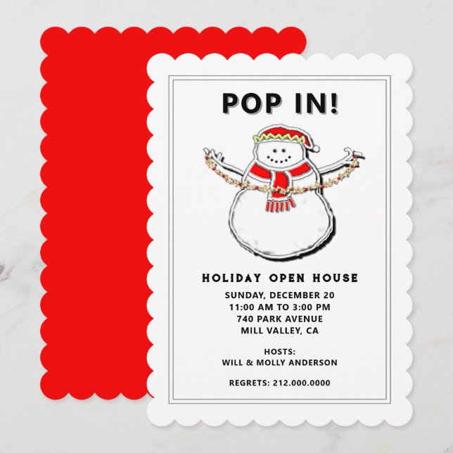 Invitation à la maison ouverte pour les fêtes (Devant / Derrière)