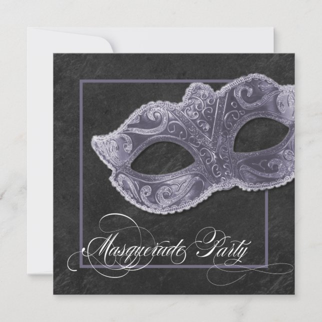 Invitation à la masquerade party - Gris ardu (Devant)