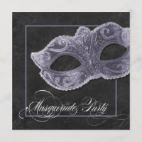 Invitation à la masquerade party - Gris ardu