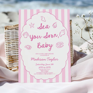 Invitation À la mer bientôt, bébé Coquillage Fête de naissanc