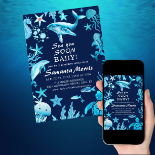 Invitation À la Mer Bientôt Bébé Marin en Route Bébé