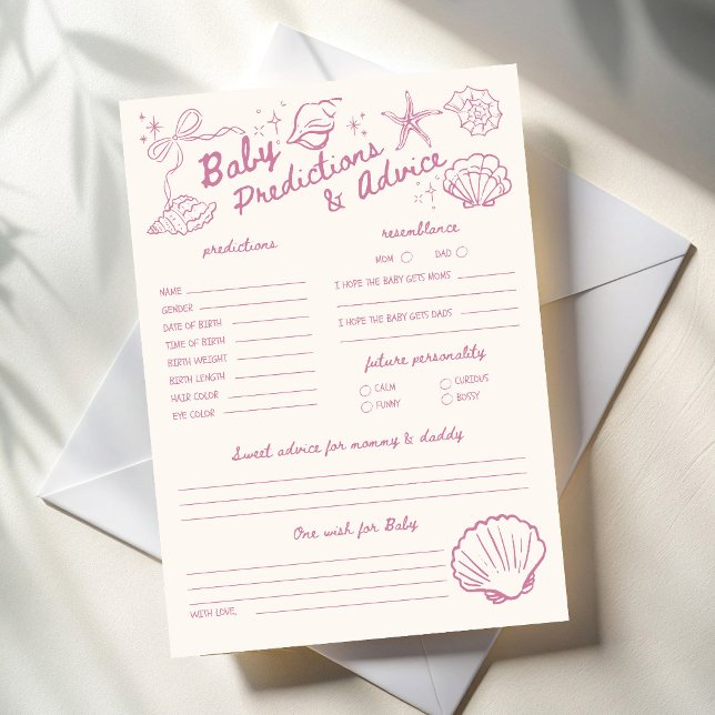 Invitation À la mer bientôt coquillages prédictions et jeu de (Sea you soon seashells baby shower baby predictions and advice game cards baby shower games)