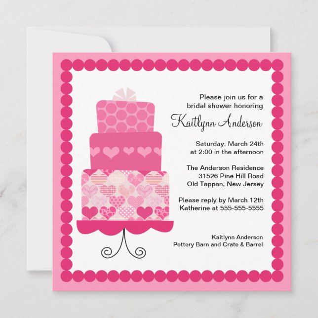 Invitation à la mode de Fête de la mariée de (Devant)
