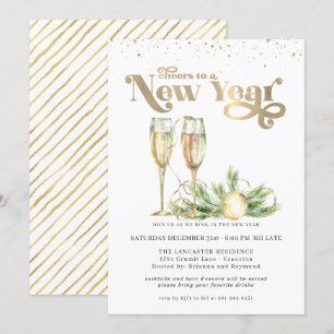 Invitation À la nouvelle année   Champagne pétillant