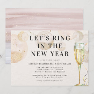 Invitation À la nouvelle année   Champagne pétillant