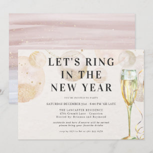 Invitation À la nouvelle année   Champagne pétillant