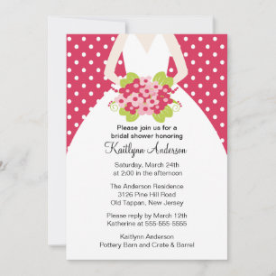 Invitation à la nuptiale avec une poupée rose Polk