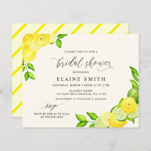 Invitation à la nuptiale Citrus citron à budget