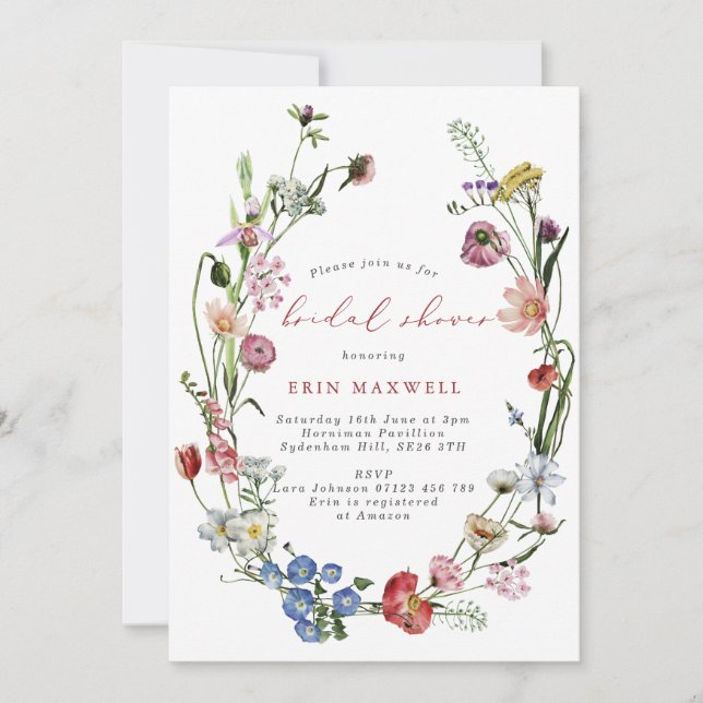 Invitation à la nuptiale de germe de fleurs hollan (Devant)