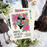 Invitation à la nuptiale de la lingerie tropicale<br><div class="desc">Rassemblez les filles et célébrez la belle mariée pour être avec une douche de mariée tropicale et sexy à thème lingerie. Donnez le ton pour une célébration insouciante du plaisir avec cette carte postale d'invitation à la douche illustrée en rose fushia, orange juteux, vert verdoyant et bleu périwinkle avec une...</div>
