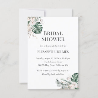 Invitation à la nuptiale de Monstera, orchidée tro