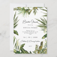 invitation à la nuptiale d'orchidée tropicale feui