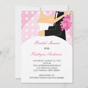 Invitation à la nuptiale d'une mariée rose
