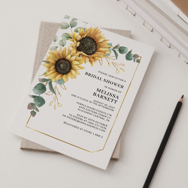 Invitation à la nuptiale florale de tournesol (Créateur téléchargé)