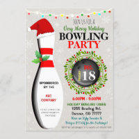 Invitation à la partie de bowling de Noël