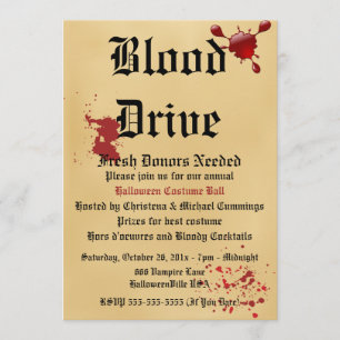 Invitation à la partie Halloween de Blood Drive Va