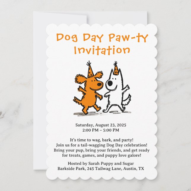 Invitation à la Paw-ti de Jour de Chien – Fête de  (Devant)