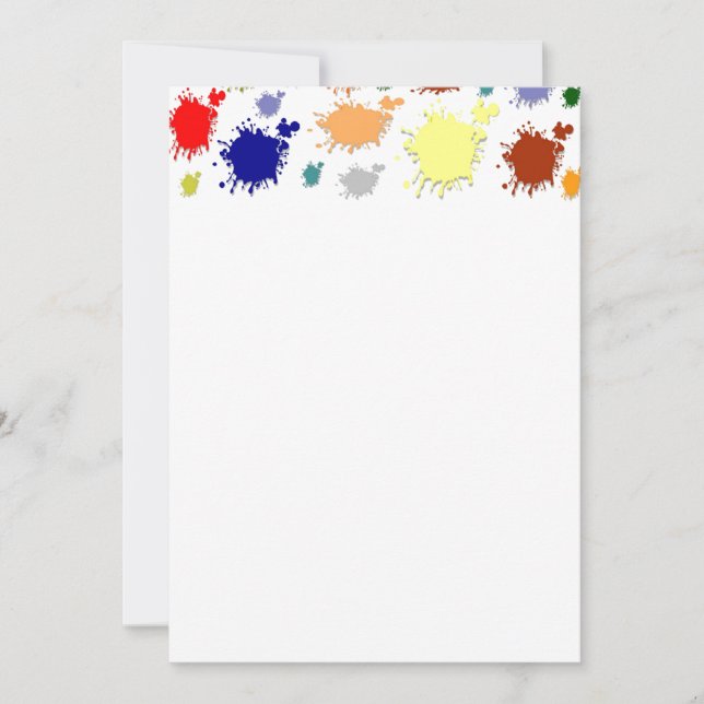 Invitation à la peinture à éclaboussures (Devant)