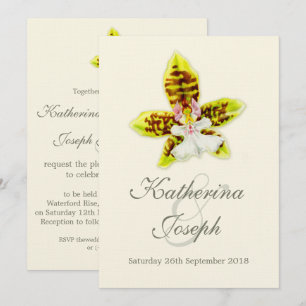 Invitation à la peinture mariage sur orchidées