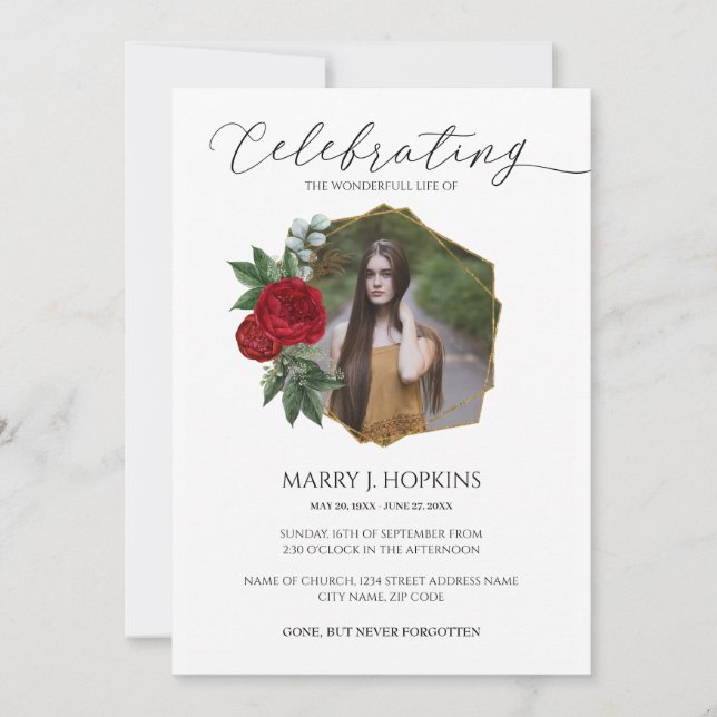 Invitation à la photo de Red Blossom (Devant)