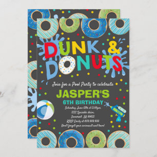 Invitation À La Piscine Dunk Et Donuts Pool Party