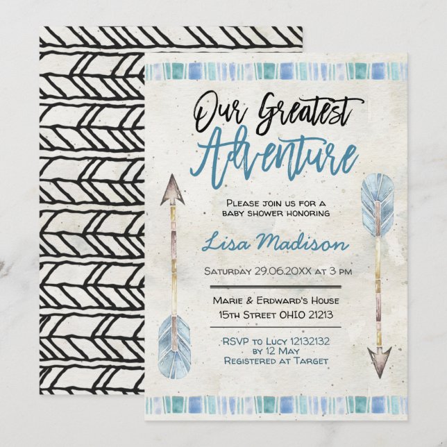 Invitation à la plus grande aventure pour la baby  (Devant / Derrière)