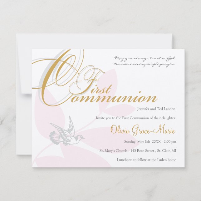 Invitation à la première communion (Devant)