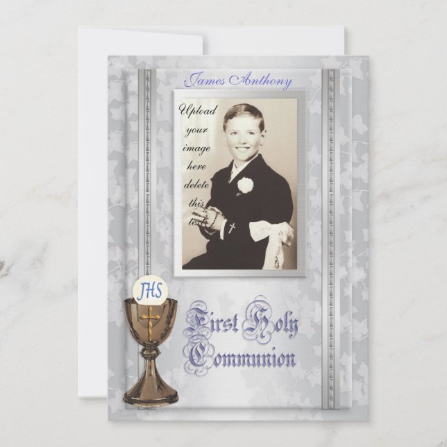 Invitation à la première communion avec photo (Devant)